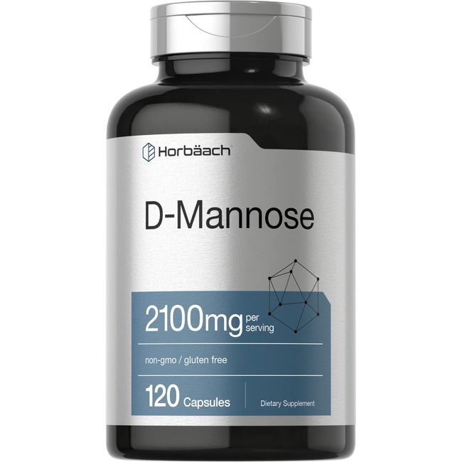 D Mannose Capsules for Urinary Tract Health | 2100 mg | Highest Potency | 120 Count | Non-GMO & Gluten Free | by Horbaach