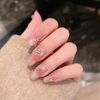 Set of 24 Nail Nails, Light Rhinestones, Medium Length Fake Nails, For Photography, Weddings, Coming-of-Age Ceremonies, Parties, After-Party, Pearl Rhinestones