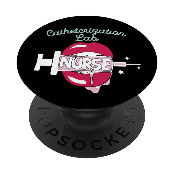 Catheterization Lab Nurse Cute RN Cath Lab Nursing Hot Lips PopSockets Swappable PopGrip