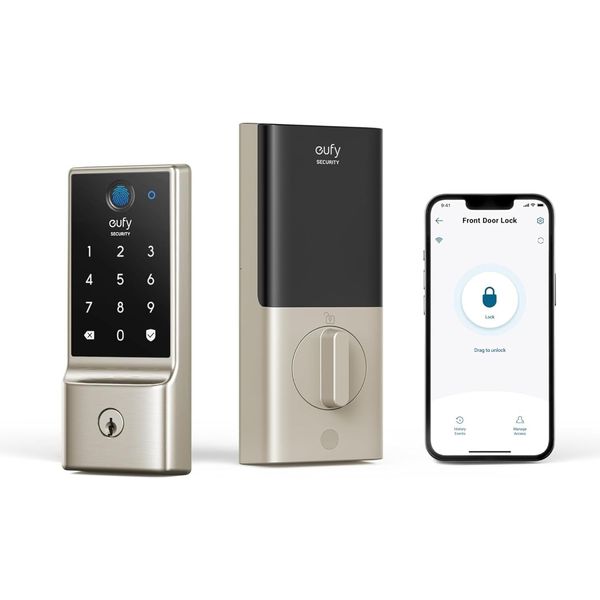 eufy C220 Smart Lock Deadbolt Fingerprint Keyless Entry Door Lock Built-in Wi-Fi