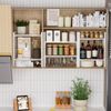 Expandable Spice Rack, Stackable Metal Pantry Storage Shelves Stand, Adjustable 