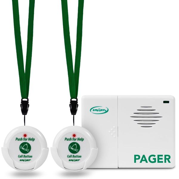 Smart Caregiver Two Call Buttons & Wireless Caregiver Pager for Fall Preventi...