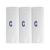 Mens/Gentlemens 3 Pack Plain White Handkerchiefs With 1 Letter Name Initials, C