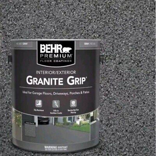 4 Gal Behr Premium Granite Grip 1 Case Concrete Floor Coating Gray #650 Non-Slip