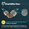 SharkBite Max 3/4 Inch x 1/2 Inch 90 Degree Reducing Elbow Brass Fitting