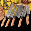 Knife Set Chef Kitchen Damascus Knives custom Handmade cleaver Blade Boning