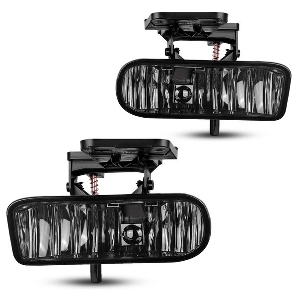 AUTOSAVER88 Fog Lights Compatible with 1999 2000 2001 2002 GMC Sierra 2000 2001 2002 2003 2004 2005 2006 GMC Yukon Pickup Truck Fog Lamps,with 12V 37.5W 899 Bulbs,Smoke Lens