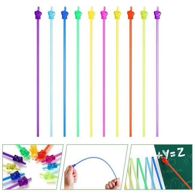 Richardy 10Pcs Mini Hand Pointer Stick for Classroom Presentation Finger Kids Learning Toys Teaching Aids Teacher (EC090-3)