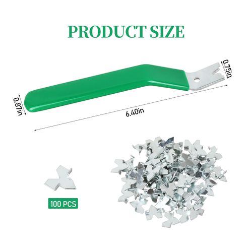 Glazier Frame Point Driver Tool, Glazing Push Point Driver Tool with 100 Push Points