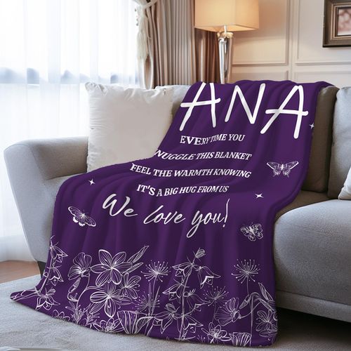 HEIFAM Nana Blanket, Gifts for Nana, Birthday Gifts for Grandma from Grandkids, to My Grandmother Blanket, Present for Grandparents, Purple, 50"X60"