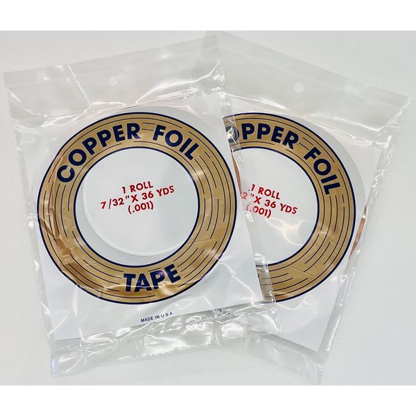 2 Rolls/Pack 7/32 Copper Foil (Copper Backed)