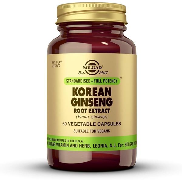 solgar sfp korean ginseng root extract vegetable capsules 60
