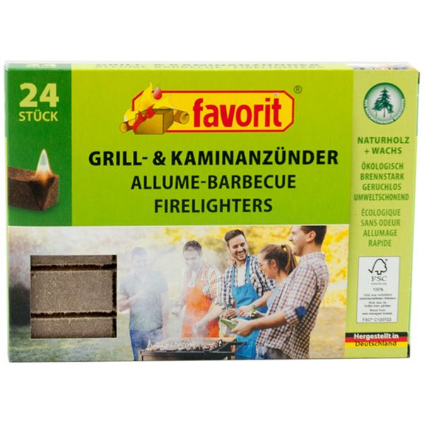 Lighter Fireplace Lighter ECO FAVORITE 1 x 24 Cubes Odorless Summer BBQ Grill