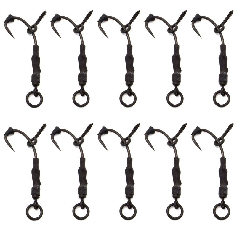 Phoxinus Pack of 10 Ronnie Rigs All black with Teflon coated hooks ...