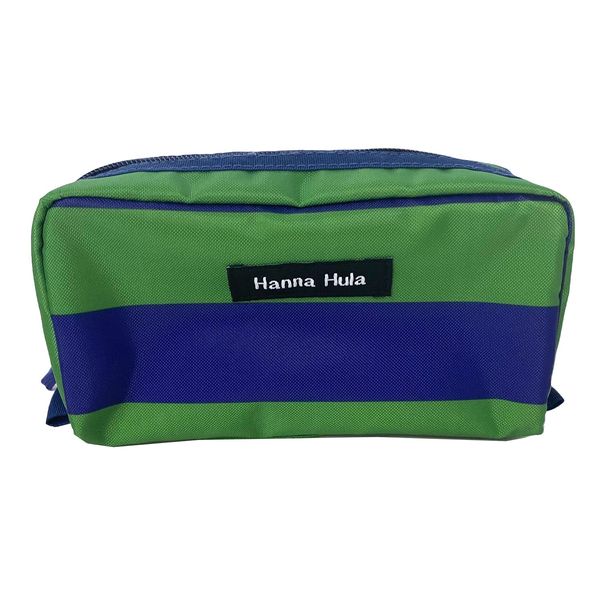 Hannafura Single Zipper Pouch, Border Green