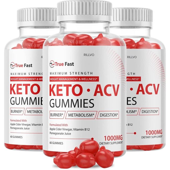 (3 Pack) True Fast Keto ACV Gummies True Fast Keto Advanced Formula TrueFast...