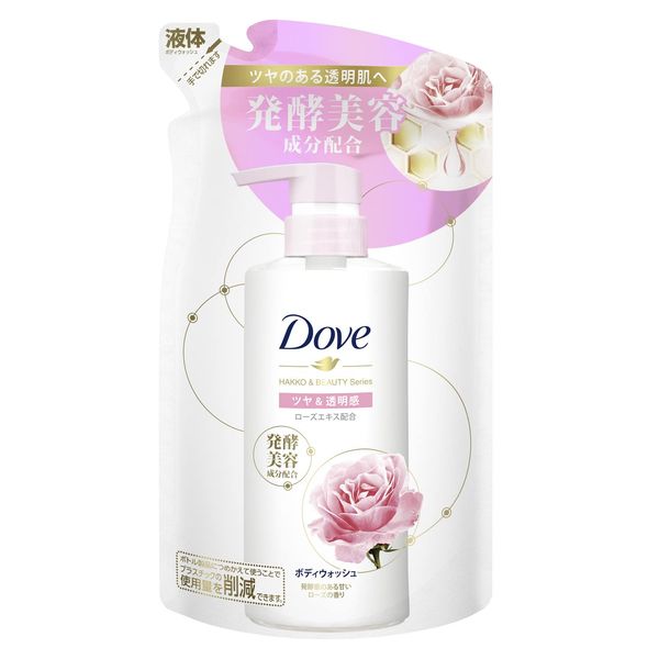 Dove Body Soap, Fermentation & Beauty Series, Glossy & Transparency, Body Wash, Refill, 12.5 oz (340 g)