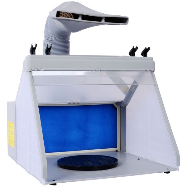 Portable Hobby Airbrush Paint Spray Booth Kit Exhaust Filter LED Light Set Model