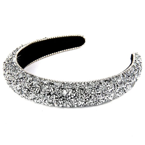 Wecoe Rhinestone Headband Diamond Headband Women Girls Bling Headbands Thick Padded Headband Glitter Sparkle Headbands Silver Headband Fashion Headbands Hair Accessories For Women Girls Gifts