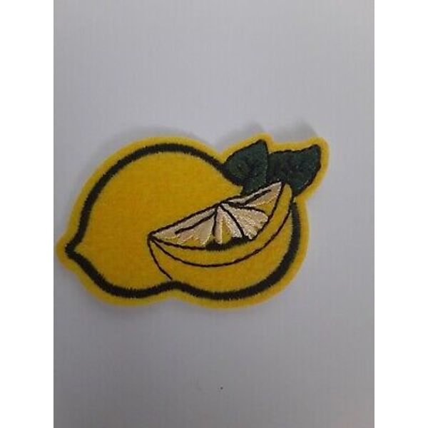 Large Lemon Patches (2-Pack) Fruit Embroidered Iron On Patch Appliques