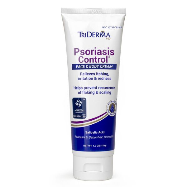 TriDerma Psoriasis Control Face and Body Cream, Cortisone-Free 4.2 Ounces