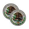 EmWoot 2PCS Mexico Mexican Emblem Patch Embroidered Tactical Military Morale Patch Hook and Loop(White)
