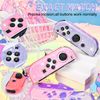 DLseego Protective Case for Switch/Switch OLED Controller,Transparency Glitter Soft TPU Switch Controller Protector Grip Case Cover,Purple+Pink