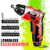 DNA Motoring Rechargeable 3.6V Cordless Electric Screwdriver Tool Kit Set Red