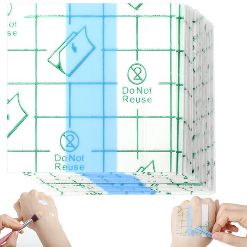 Qianyu 100PCS Makeup Mixing Hand Palette Set Single Use Waterproof Makeup Mixing Tray Tape Artist Must Cosmetic Transparent Disposable Adhesive Cosmetic Foundation Mixing Palette for Women(100, 8x8cm)
