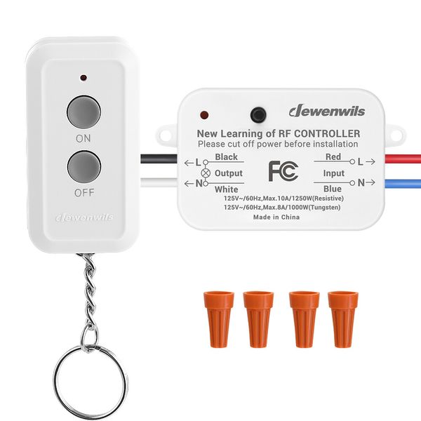 DEWENWILS Wireless Light Switch and Receiver Kit for Lights Fans, Lamps 100 Ft