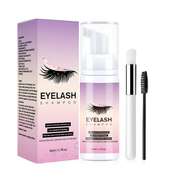 Lash Shampoo for Eyelash Extension,50ML Lash Extension Shampoo Kit Makeup Remover,Eyelash Extension Shampoo for Eyelashes Extension Remover,Salon and Home Use,Nourishing Formula (1PCS)