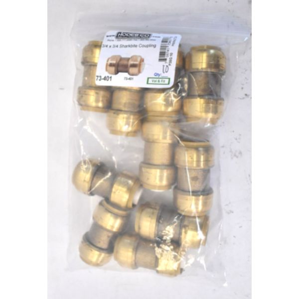 Lot of 10 SharkBite Couplings 3/4" x 3/4" 73-401 Brass Straight Valves