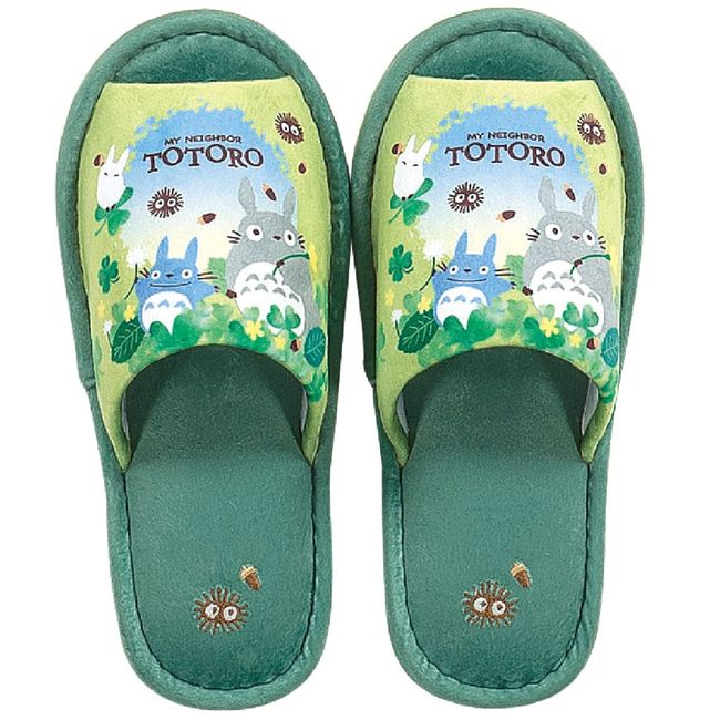 Senko My Neighbor Totoro Aozora Acorn Slippers, One Size, Green, Character Washable 64133