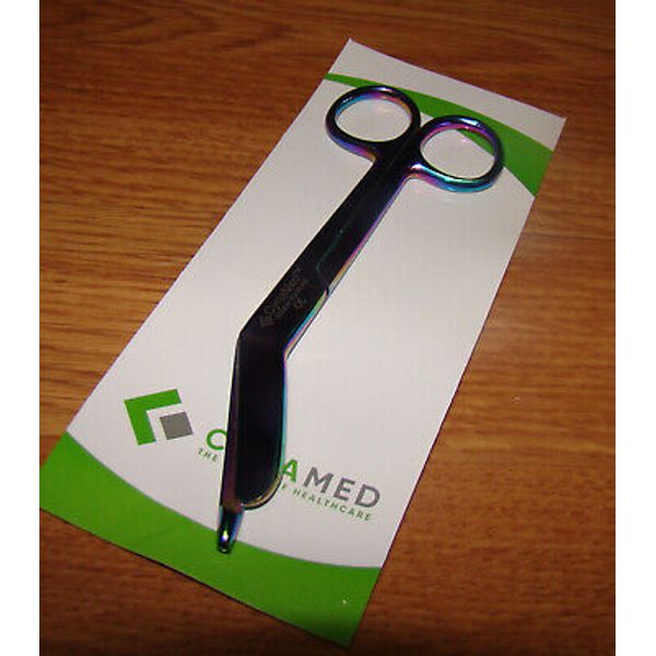 CynaMed Premium Heavy Duty Bandage Scissors 5.5" Rainbow