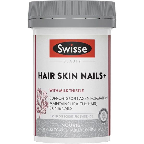 Hair Skin Nails+ with Milk Thistle 60 Tabs Swisse Beauty