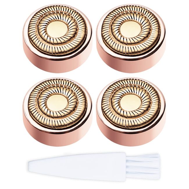 Replacement Heads for Finishing Touch Flawless Facial Hair Remover Shaver for Women, Gen 2, Rose Gold - Pack of 4