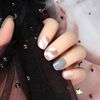 ins style 24 pack gray nail tips marble nails for sweet girls