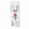 1 Party Essentials 9.5in. Serving Fork & Spoon Sets-White 12 Ct.