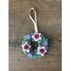 Felt Easter decoration, handmade Easter home decor, wreath with flowers