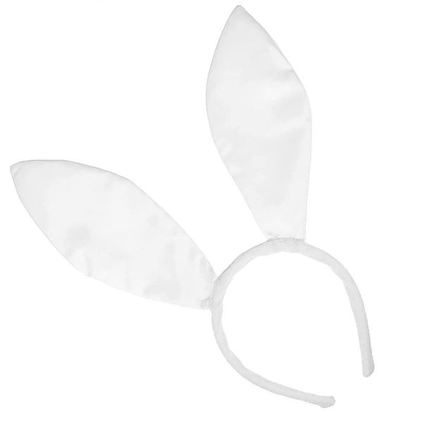 LKQBBSZ White Bunny Headband Easter Rabbit Ears Headband Plush Rabbit Ear Headbands Fluffy Bunny Ear Headbands Birthday Halloween Party Favors