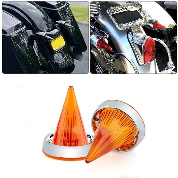 ZYTC Motorrad Blinker Abdeckung Lampe Kappe mit galvanisiertem Außenring Blinker Linse Abdeckungs Kit für Harley Reise Road King Glide 1986-2021 Pack von 2(Gelb)