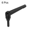 sourcing map 6pcs Adjustable Clamping Lever Handles M6 x 16mm Male Thread Bolt Knobs Rotating Screw Locking Quick Release Ratchet Push Button Handle, Black