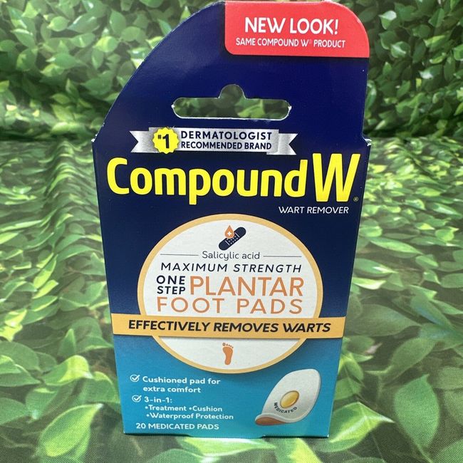 Compound W One Step PLANTAR FOOT PADS 20 wart remover. exp 04/2025+