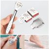 Samcos Exfoliating Sharpener, Cleaning Blade 1 Set, Stainless Steel Cutter, Heel Exfoliating, Exfoliating Care Set, Foot Eye / Exfoliating, Heel File, Beauty Foot, Includes 10 Replacement Blades