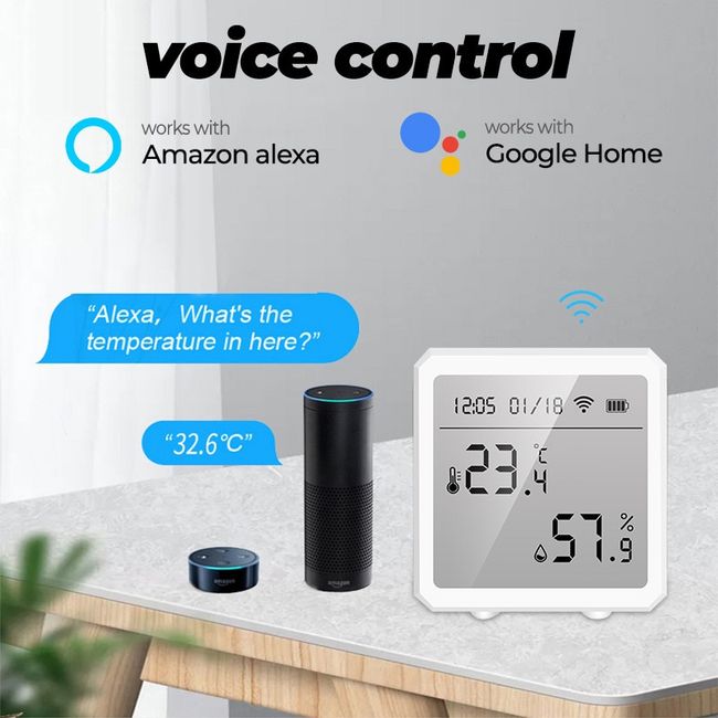 Tuya Smart Zigbee Temperature And Humidity Sensor Indoor Thermometer  Monitor For Home Work With Alexa Google Home Assistant