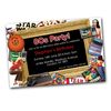 70s 80s Party Invitations Personalised Birthday Invites and Envelopes