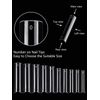 500Pcs XXL Extra Long Nail Tips, No C Curve Clear Square False Nails Professional Set,10 Sizes Ballerina Shaped Straight Fake Nails,Half Cover Press on Nails Extension Kit for DIY Nail Art