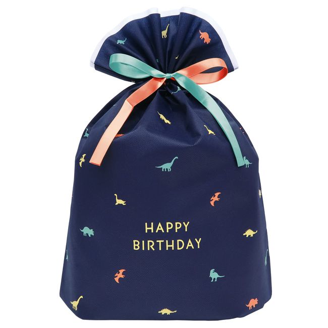 Indigo PG347 Birthday Bag LL Dinosaur Navy Wrapping Bag