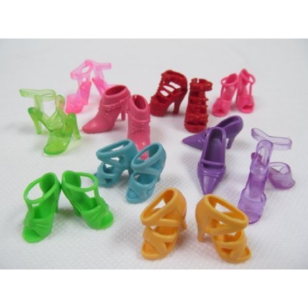 Fat-catz-copy-catz 10 Pairs Of Mixed Fashion Shoes High Heels Sandals For 11" Dolls Outfit Dress Toy