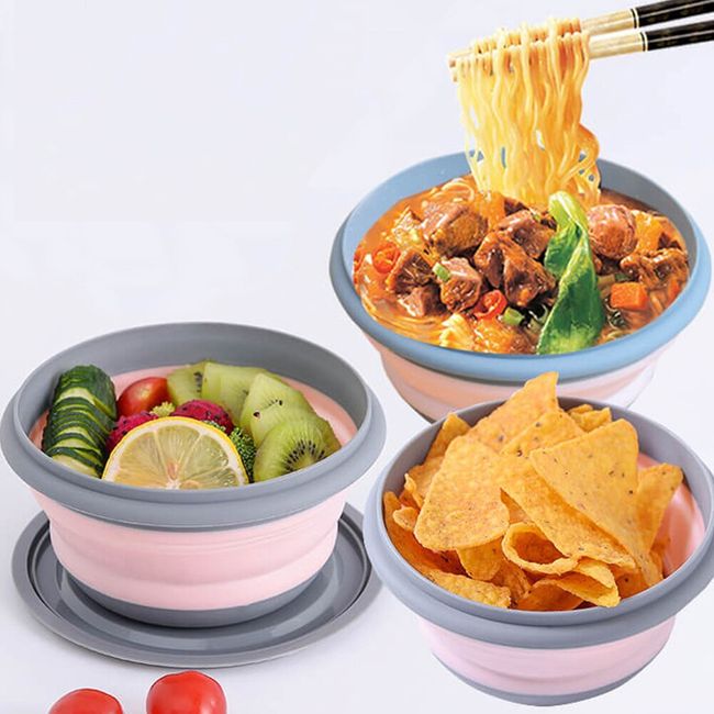 Portable Camping Collapsible Bowl,Salad Bowl With Covers 